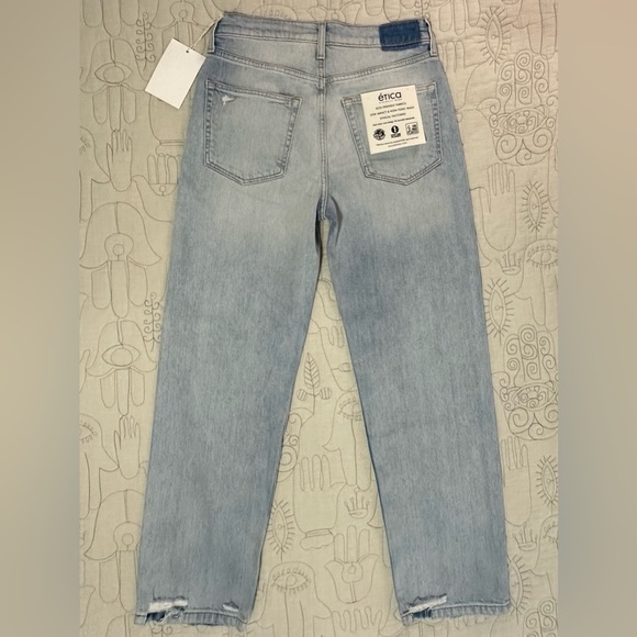 NWT Etica Tyler Vintage Straight Sz 27 Sea Foam Distressed - Picture 5 of 11